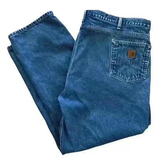 Carhartt mens jeans 48 x 32 relaxed fit straight leg high rise medium wash blue - Picture 2 of 6